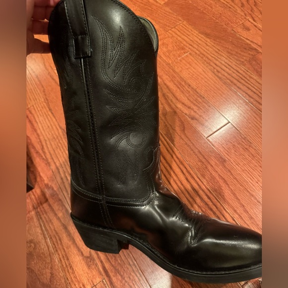 Men’s Authentic Laredo Black Leather Western / Cowboy Boots Size 9D EUC - Picture 5 of 6